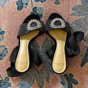 Birman Black Beaded Sandals